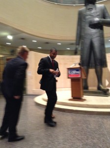 Nate Curtis after announcing his bid for mayor last spring.