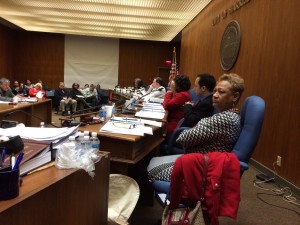 Susan Brown-Wilson, foreground, and other members of City Council at council's legislative session, Tuesday, Feb. 11.