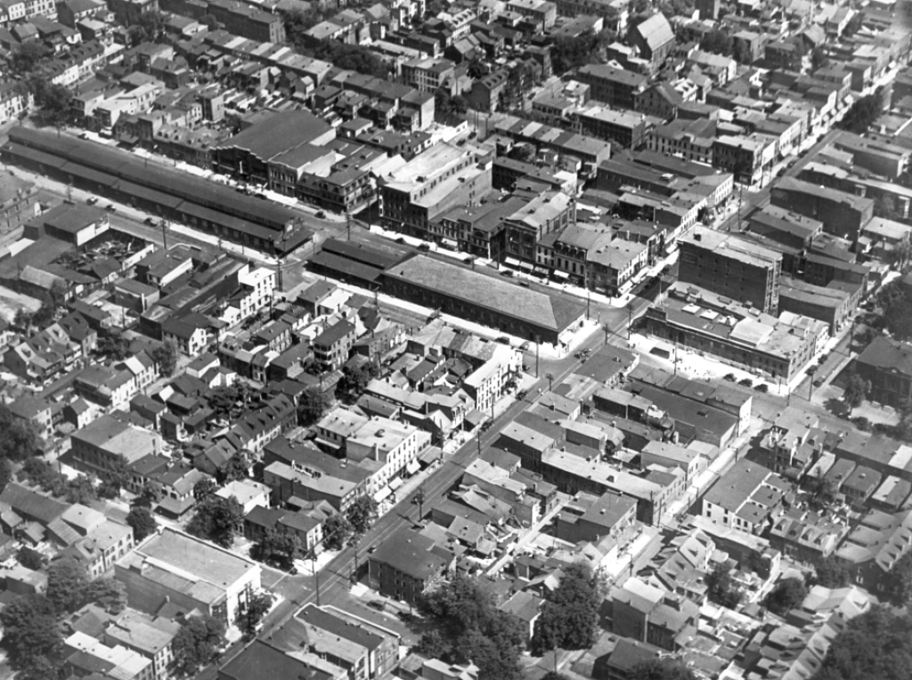 Aerial view of the Broad Street Market neighborhood, believed to have been taken in the 1920's/