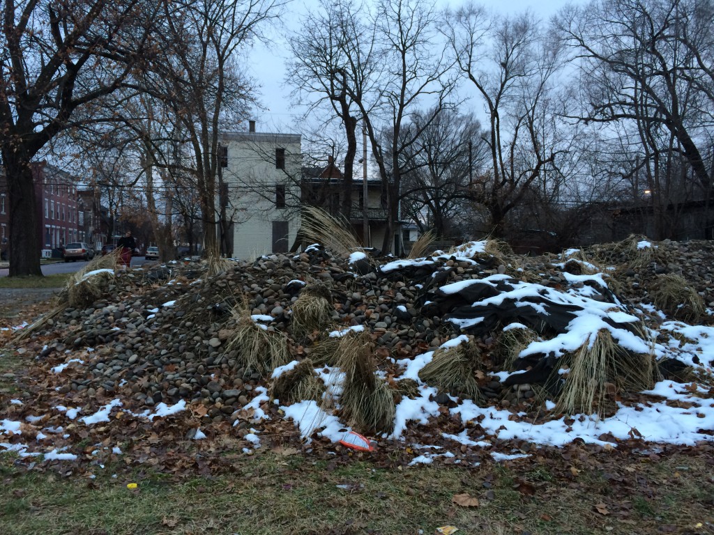 The mysterious mounds at 6th and Emerald.