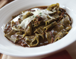 Bricco’s sage pappardelle, duck ragout, pancetta and parmesan.
