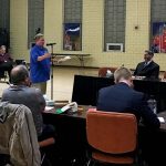 Harrisburg Education Association President Jody Barksdale addressed the school board at last night's meeting.